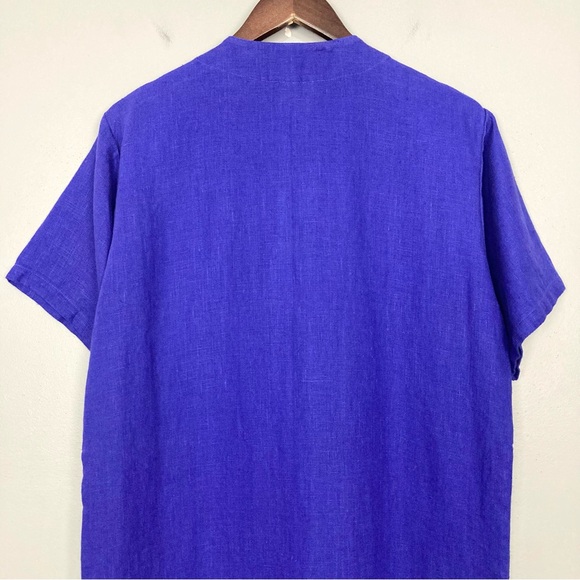 Vintage 100% Linen Maxi Dress Women’s Size S Button Front Straight Shift Column - Picture 6 of 9